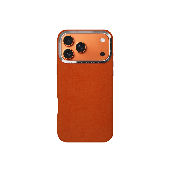 Чехол из Alcantara цвет Orange от Golden Concept для iPhone 17 Pro Max