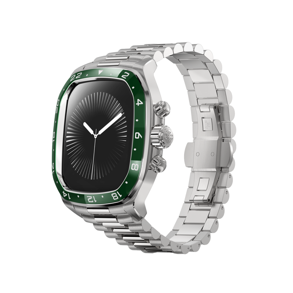 Корпус Golden Concept для Apple Watch Case 46 MM - CROWN CLASSIC SPORT GREEN CERAMIC BEZEL