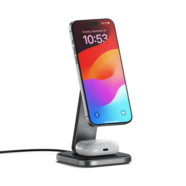 SATECHI 2-in-1 Foldable Qi2 Wireless Charging Stand