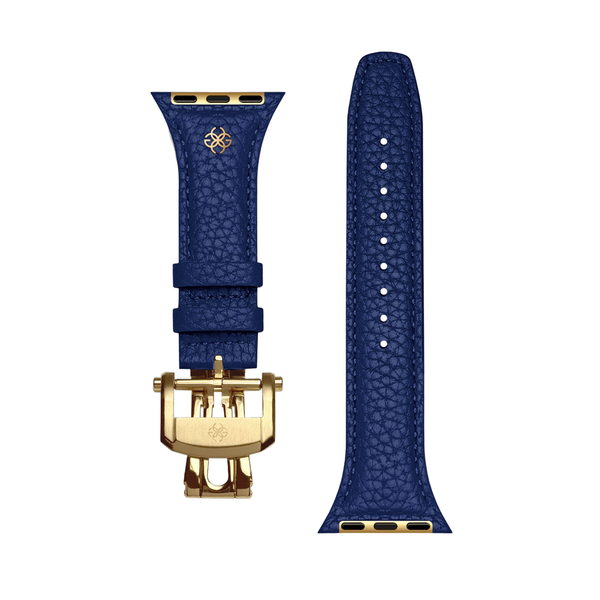 Ремешок синего -  Midnight Blue,  цвета из Итальянской натуральной кожы Golden Concept для Apple Watch 40, 41, 42 MM