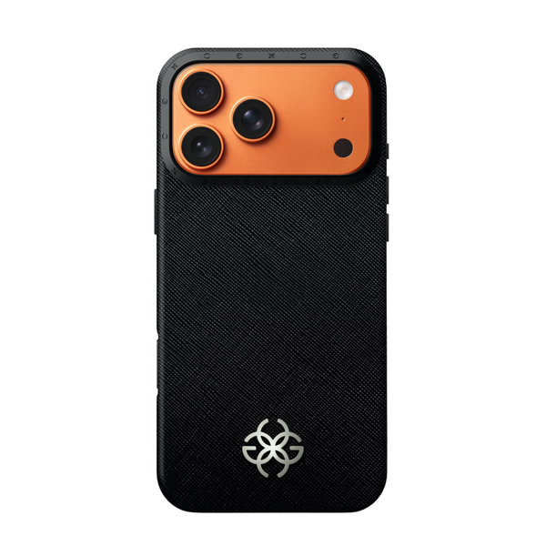 Чехол из натуральной кожи, Saffiano расцветки Black от Golden Concept для iPhone 17 Pro